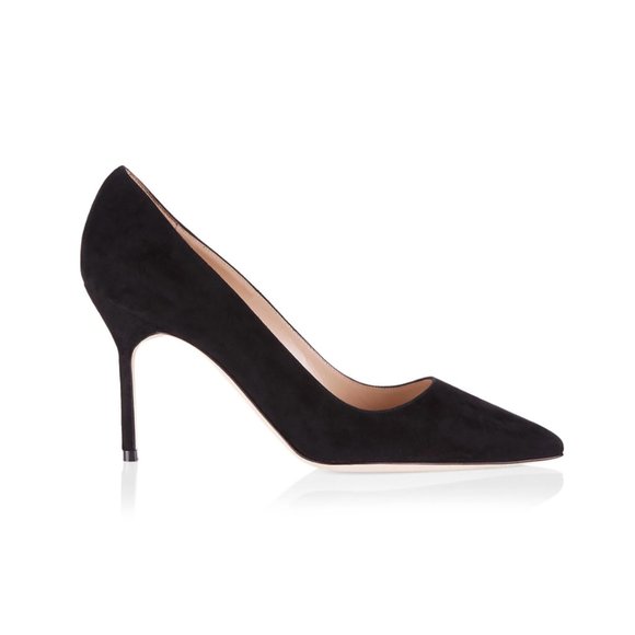 Manolo Blahnik BB 90 Suede Pumps - Black 39 - Picture 1 of 9